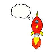 cartoon spaceship with thought bubble N28