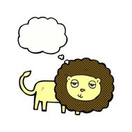 cartoon lion with thought bubble N18