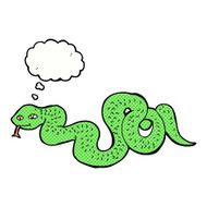 cartoon snake with thought bubble N59
