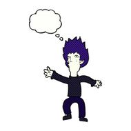 cartoon vampire with thought bubble N116