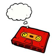 cartoon cassette tape with thought bubble N4