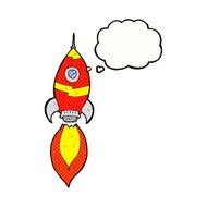 cartoon spaceship with thought bubble N29