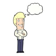 cartoon proud man with thought bubble N28