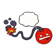 cartoon burning bomb with thought bubble N3