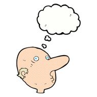 cartoon balding man with thought bubble N20