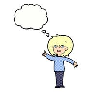 cartoon woman asking question with thought bubble N28
