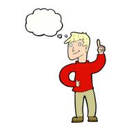 cartoon man with great idea thought bubble N28