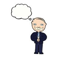 cartoon old man with mustache thought bubble N29
