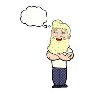 cartoon proud man with thought bubble N29