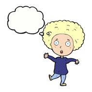 cartoon startled person with thought bubble N10