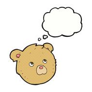 cartoon teddy bear face with thought bubble N14