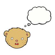 cartoon teddy bear face with thought bubble N15