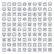 100 line art creatures