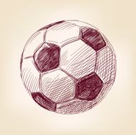 soccer ball hand drawn vector llustration