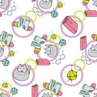 Cute hand drawn cartoon seamless pattern