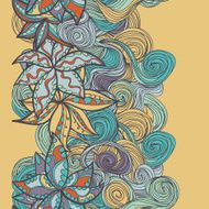 Abstract seamless hand-drawn border N7