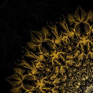 Banner on black background with flowers