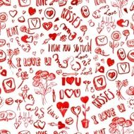 Watercolor Valentine&#039;s day pattern