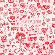 Watercolor Valentine&#039;s day pattern N2