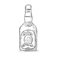Vector Single Sketch Bottle