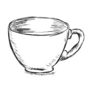 Vector Single Sketch Cup of Coffee