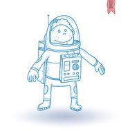 Space boy hand drawn vector illustration