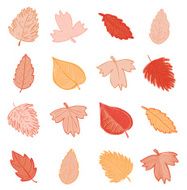 leaves doodles set Vector hand drawn illustration N4