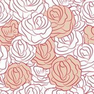 Seamless pattern with abstract rose flowers