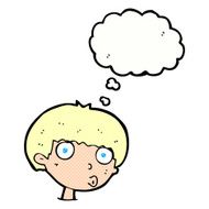 cartoon surprised boy with thought bubble N27