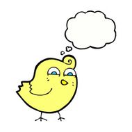 cartoon funny bird with thought bubble N10