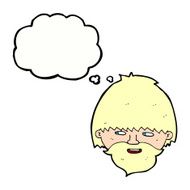 cartoon bearded man with thought bubble N44
