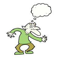 cartoon goblin with thought bubble N9