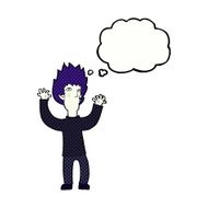 cartoon vampire with thought bubble N119