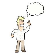 cartoon angry man making point with thought bubble N10