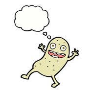 cartoon potato with thought bubble N10