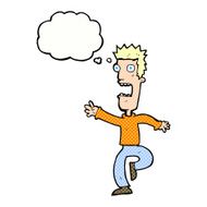cartoon shrieking man with thought bubble N9