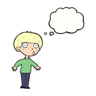 cartoon surprised boy with thought bubble N28