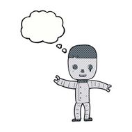 cartoon robot with thought bubble N162
