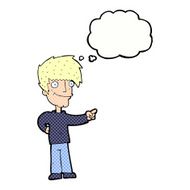 cartoon man pointing with thought bubble N181