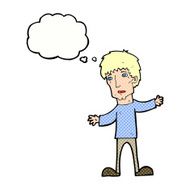 cartoon worried man with thought bubble N88
