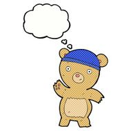 cartoon teddy bear with thought bubble N91