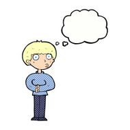 cartoon curious man with thought bubble N63