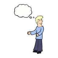 cartoon disgusted man with thought bubble N10