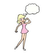 cartoon woman with can do attitude thought bubble N10