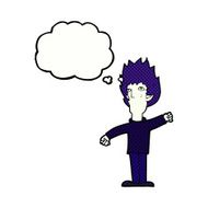 cartoon vampire man with thought bubble N109
