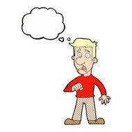 cartoon shocked man with thought bubble N104