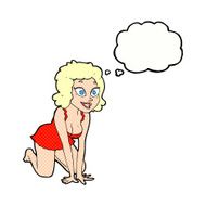 cartoon funny sexy woman with thought bubble N10
