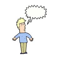 cartoon surprised man with thought bubble N131
