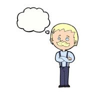 cartoon man with mustache thought bubble N81