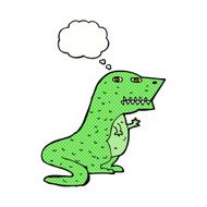cartoon dinosaur with thought bubble N37